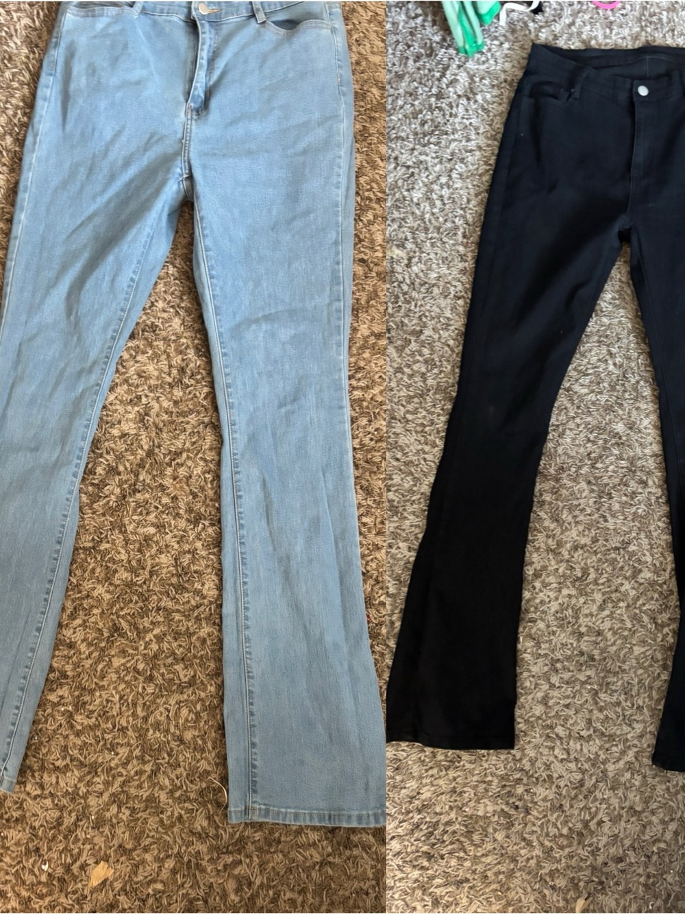 SHEIN Light Blue and Black Boot Cut Jeans bundle L